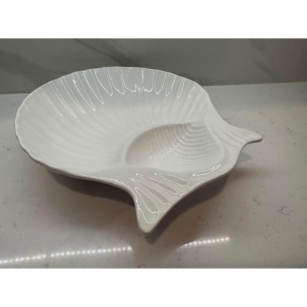 White Seashell Dip Serving Platter